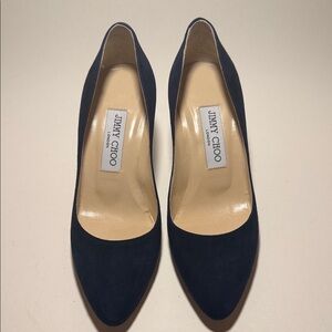 Jimmy Choo Women's Navy Suede Low Heels 36